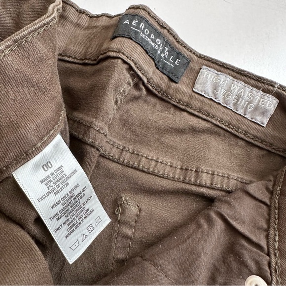 Aeropostale High Waisted Jeggings Forest Green Size 00 - Picture 2 of 5